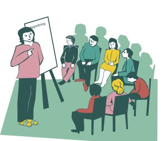 Illustration: Ömsesidig kommunikation. Illustration: Ása Jóhannsdóttir