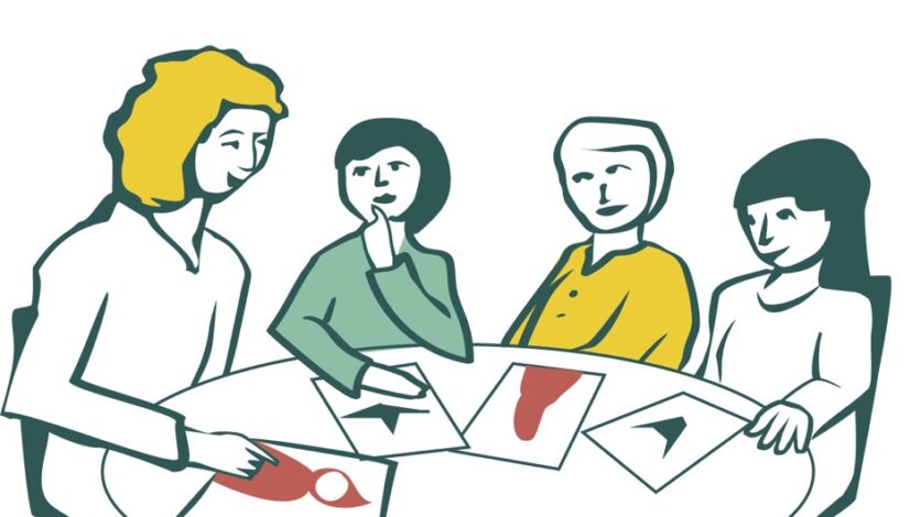Illustration: Gruppgemensam undervisning. Illustration: Ása Jóhannsdóttir